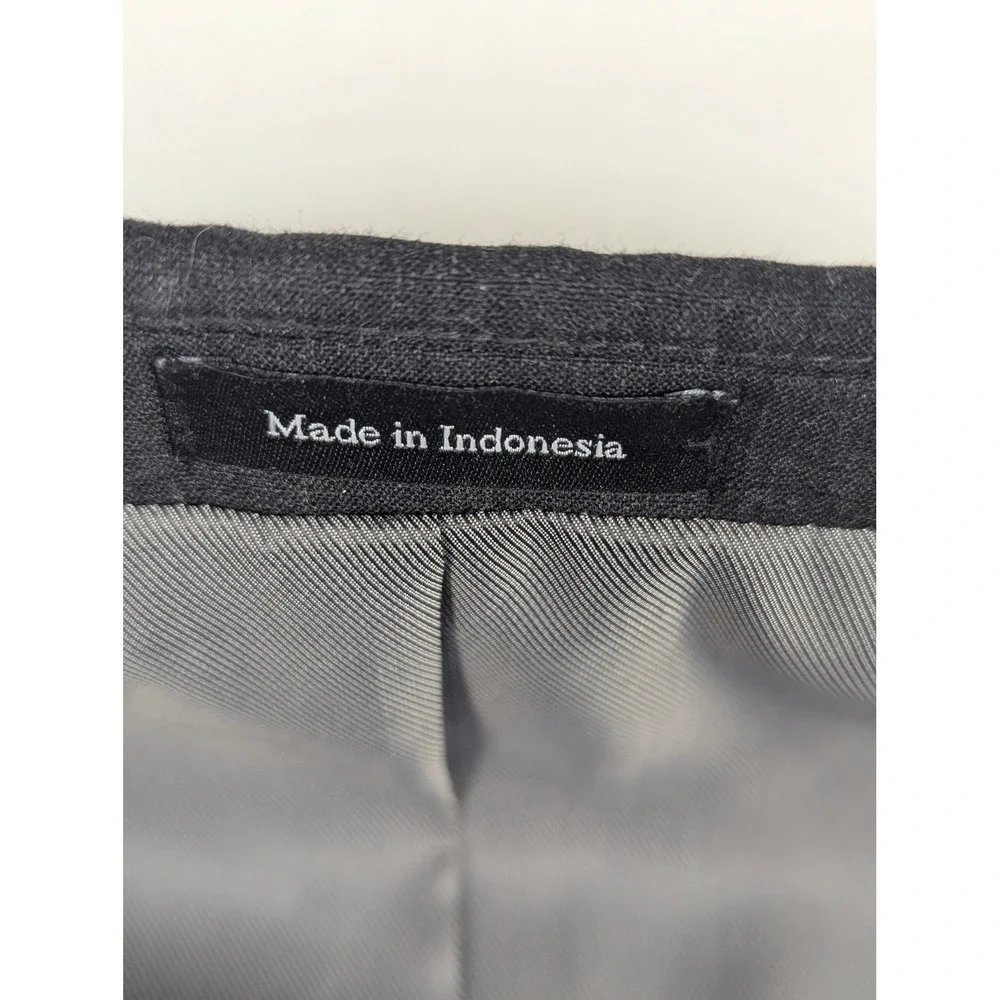 Pronto Uomo Mens Wool 44S 38x29 Charcoal Gray Flat Front Dress Pants Trousers